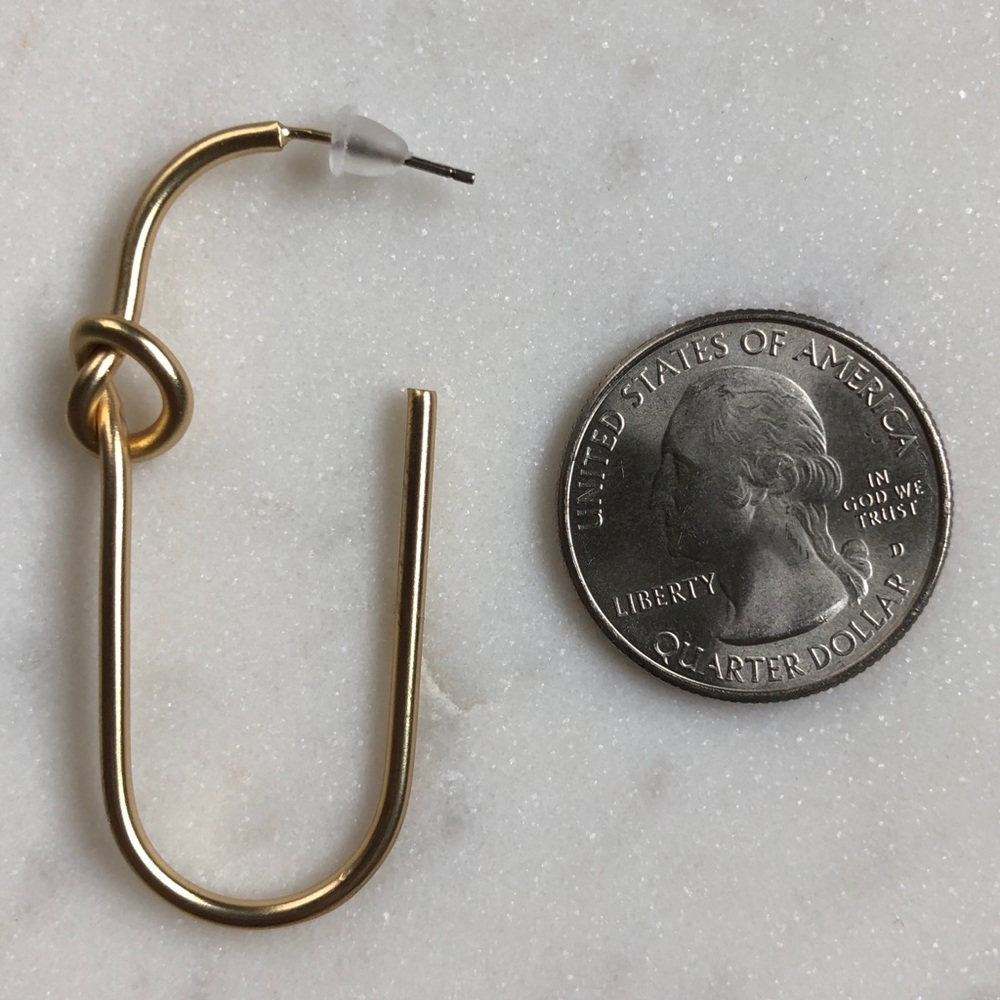 Knotted U Shaped Hoop Earrings - Picture 5 of 6